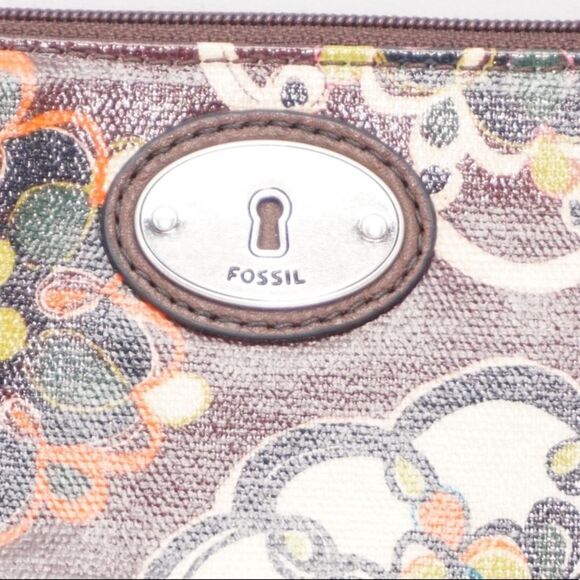 FOSSIL Brown Cow Hyde Leather Hand Clutch / Smaller iPad or Tablet Case - Picture 2 of 8